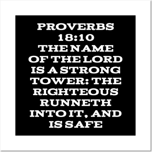 Proverbs 18:10 King James Version Bible Verse Typography Posters and Art